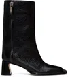 Miista Black Raleigh Grain Ankle Boots In Black Grain