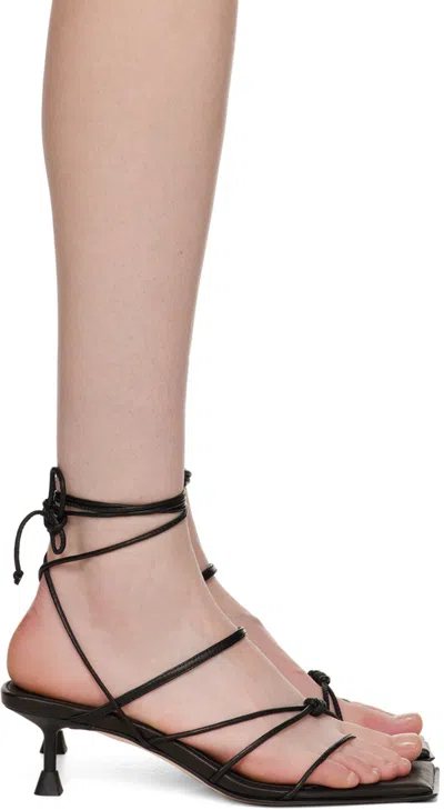 Miista Black Strapped Mules