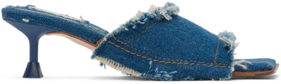 Miista Blue Betina Denim Heeled Sandals In Blue Denim