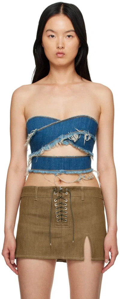 Miista Blue Ranomi Denim Tank Top In Indigo