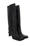 Miista Square-headed Boots In Black Grain