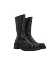 Miista Innes Brown Leather Block Heel Mid-calf Boots In Brown