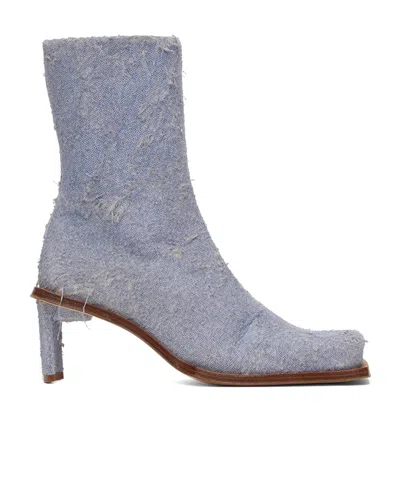 Miista Brenda Zipper Short Boots In Gray