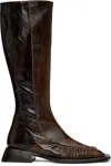 Miista Brown Pats Tall Boots In Brown