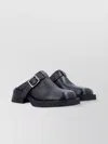 Miista Buckled Black Mules With Textured Upper