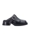 Miista Buckled Black Mules With Textured Upper In Black