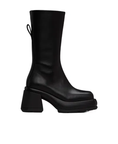 Miista Cassia Side Zipper Short Boots In Black