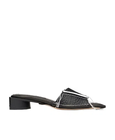 Miista Colliding Sewing Slippers In Black