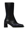 Miista Collision Color Stitching Short Boots In Black