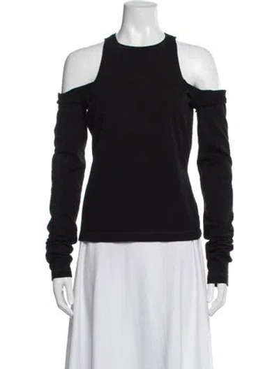Pre-owned Miista Crew Neck Long Sleeve Top In Black