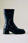 Miista E8 By  Malene Square-toe Leather Boots In Blue