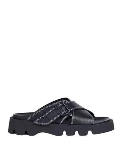 Miista Woman Sandals Black Size 10.5 Soft Leather