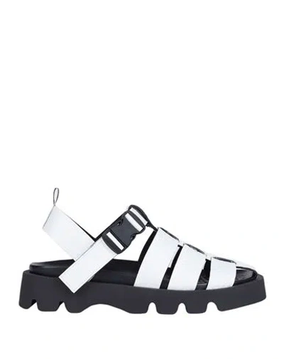 Miista Woman Sandals White Size 10.5 Soft Leather