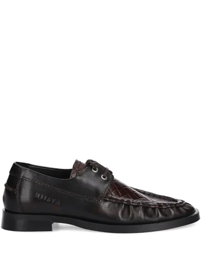 Miista Edelira Quilted Derby Shoes In Black