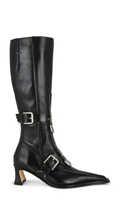 Miista Eliya Buckled Tall Boots In Black