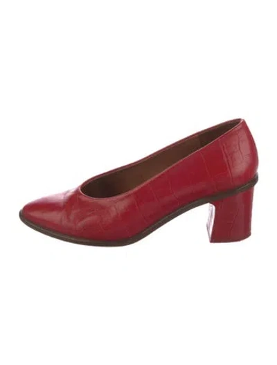 Pre-owned Miista Embossed Leather Pumps In Red