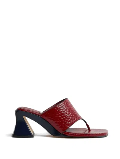 Miista Ernie Leather Heeled Sandals In Red