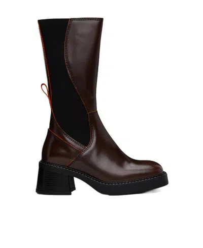 Miista Flabia Round Head Short Boots In Brown