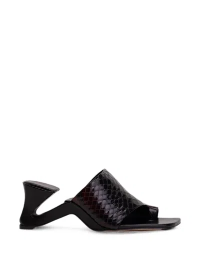 Miista Gaelle Snake-effect Sandals In Black