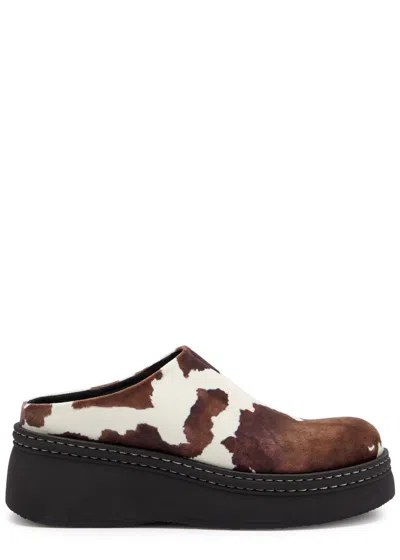 Miista Kristi Printed Faux-suede Mule In Black