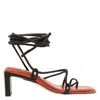 Miista Rounded Toe Leather Sandals In Yellow