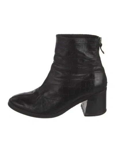 Pre-owned Miista Leather Animal Print Boots In Black