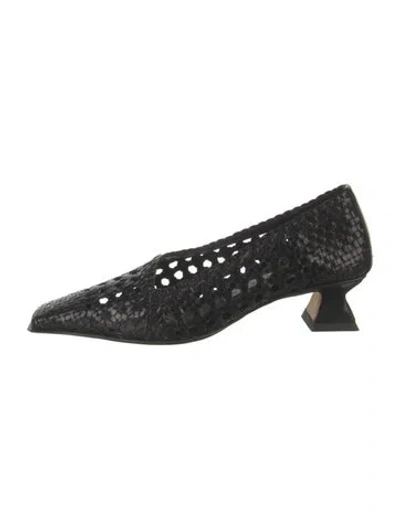 Pre-owned Miista Leather Animal Print Pumps In Black