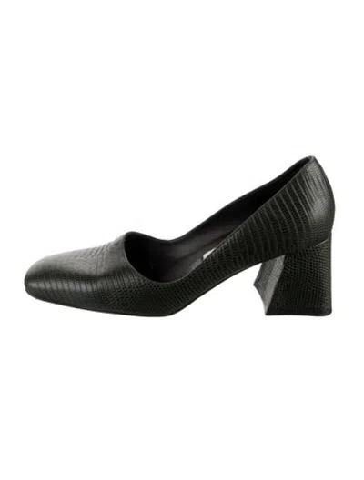 Pre-owned Miista Leather Animal Print Pumps In Green
