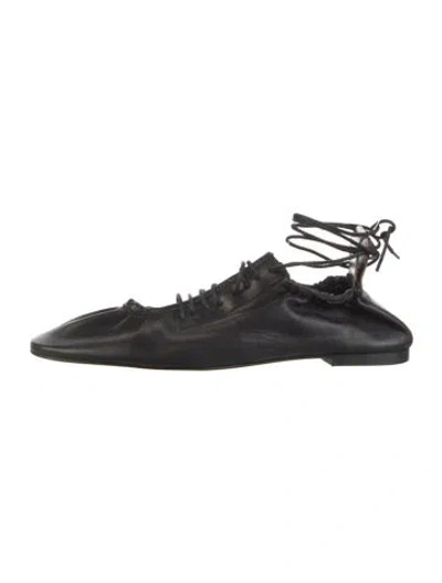 Pre-owned Miista Leather Ballet Flats In Black