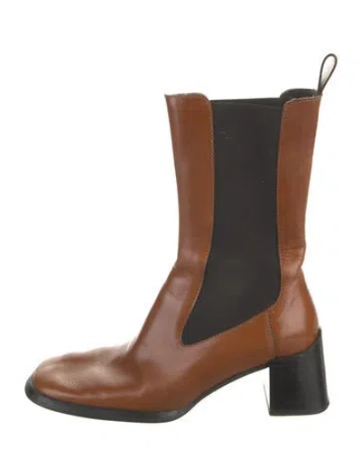 Pre-owned Miista Leather Chelsea Boots In Brown