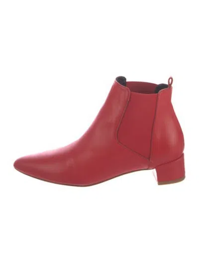 Pre-owned Miista Leather Chelsea Boots In Red