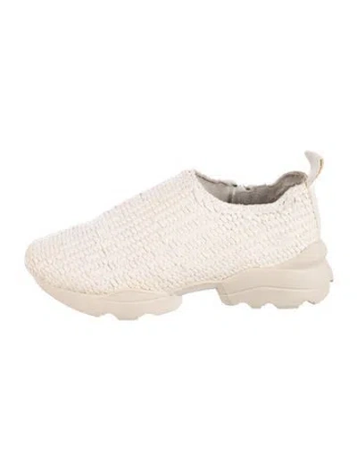 Pre-owned Miista Leather Chunky Sneakers In Neutral