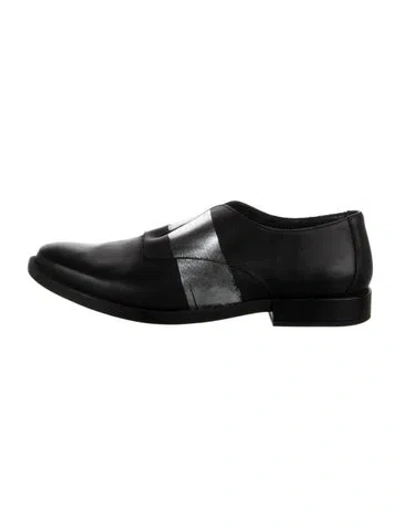 Pre-owned Miista Leather Colorblock Pattern Oxfords In Black