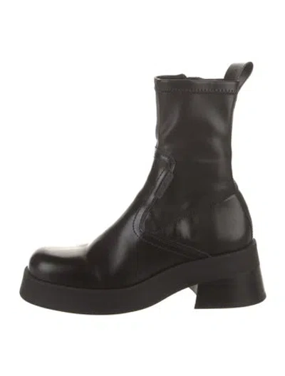 Pre-owned Miista Leather Combat Boots In Black