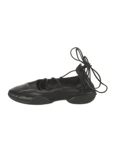 Pre-owned Miista Leather Flats In Black
