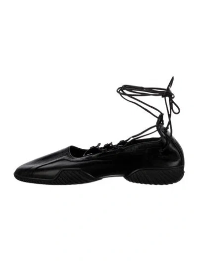 Pre-owned Miista Leather Flats In Black
