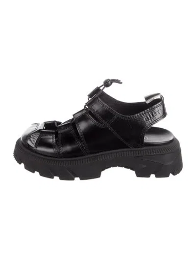 Pre-owned Miista Leather Flats In Black