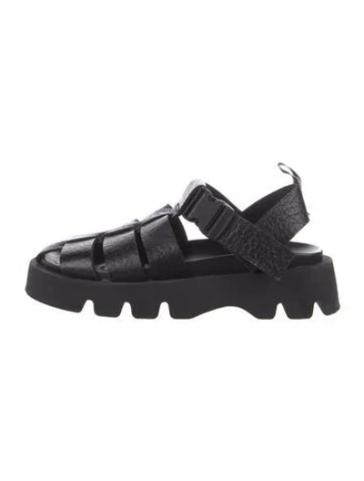 Pre-owned Miista Leather Gladiator Sandals In Black