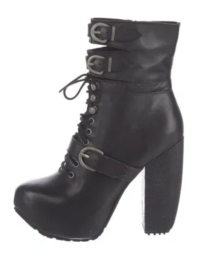 Pre-owned Miista Leather Lace-up Boots In Blue