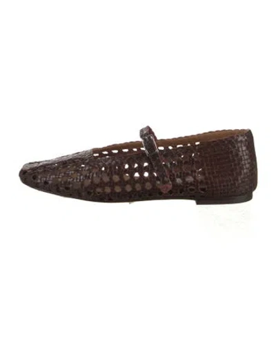 Pre-owned Miista Leather Mary Jane Flats In Brown