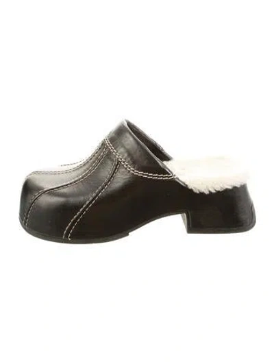 Pre-owned Miista Leather Mules In Black