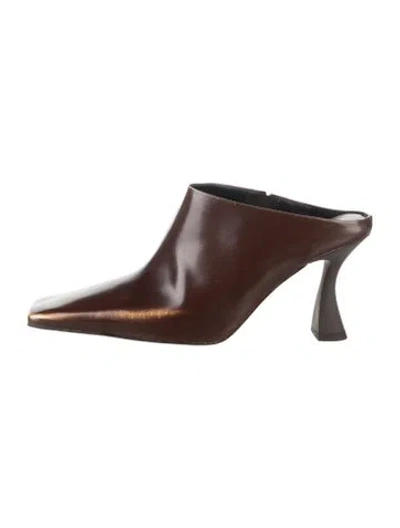 Pre-owned Miista Leather Mules In Brown