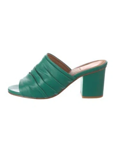 Pre-owned Miista Leather Mules In Green