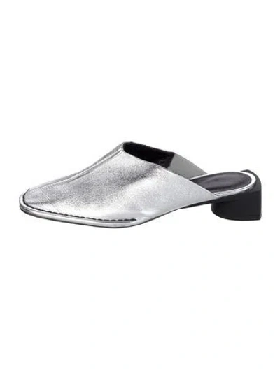 Pre-owned Miista Leather Mules In Silver
