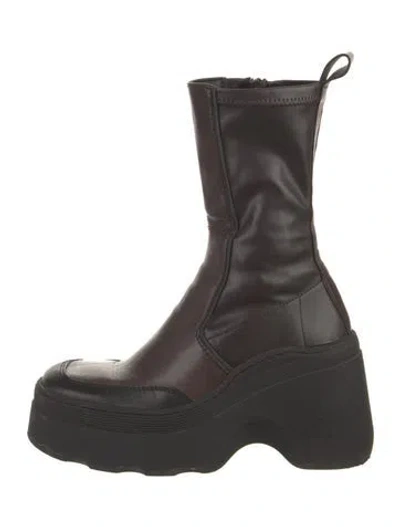 Pre-owned Miista Leather Rain Boots In Brown