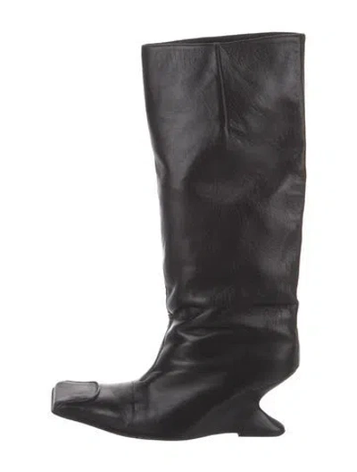 Pre-owned Miista Leather Riding Boots In Black