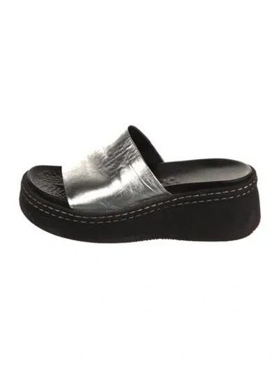 Pre-owned Miista Leather Slides In Black