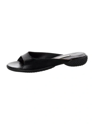 Pre-owned Miista Leather Slides In Black