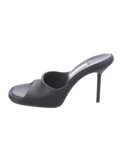 Pre-owned Miista Leather Slides In Black