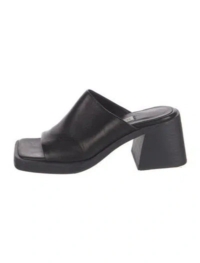 Pre-owned Miista Leather Slides In Black